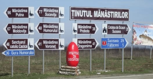 Tabel de indicații spre Târțul Mănăstirilor