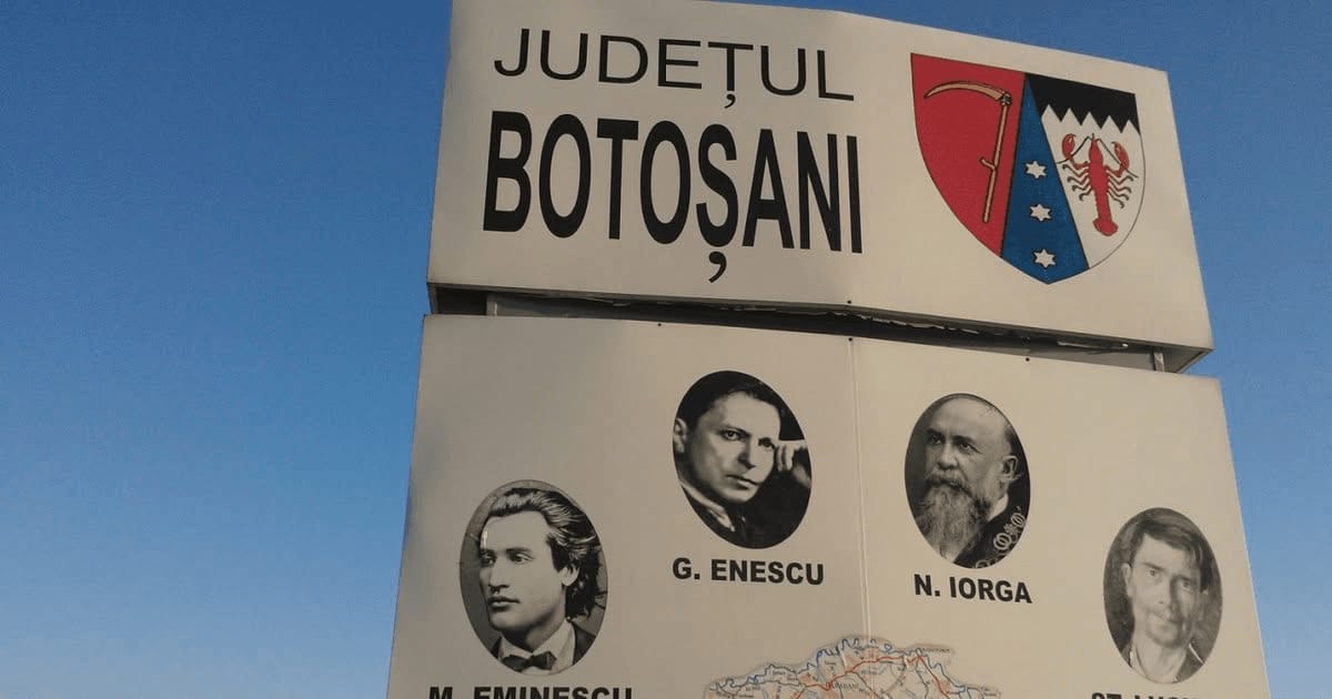 Indicator rutier spre județul Botoșani